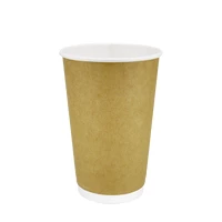 Стакан бумажный 340мл двухслойный крафт 15шт, Размер стакана: 340, Цвет стакана: Крафт, Материал: Картон