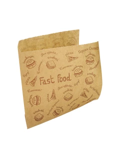 Паперовий пакет куточок Fast food крафт 140х140мм 500шт