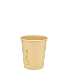 Стакан бамбуковий 185мл одношаровий Bamboo Cup 50шт, Розмір стакана: 185, Колір стакана: Крафт, Матеріал: Бамбук