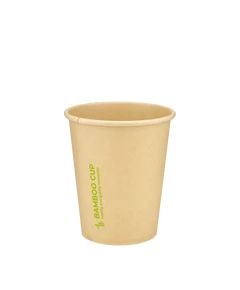 Стакан бамбуковий 270мл одношаровий Bamboo Cup 50шт, Розмір стакана: 270, Колір стакана: Крафт, Матеріал: Бамбук