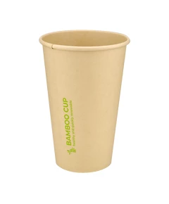 Стакан бамбуковий 500мл одношаровий Bamboo Cup 50шт, Розмір стакана: 500, Колір стакана: Крафт, Матеріал: Бамбук