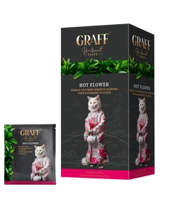 Чай каркаде Hot flower с ароматом малины Graff 20шт х 1.5г