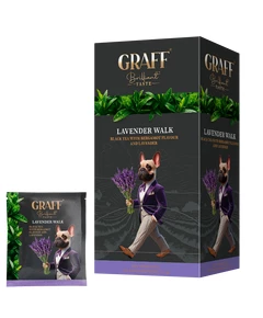 Чай черный байховый Lavender walk с ароматом лаванды и бергамота Graff 20шт х 1.5г