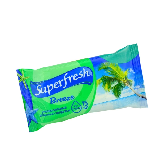 Влажные салфетки SuperFresh "Бриз" 15шт