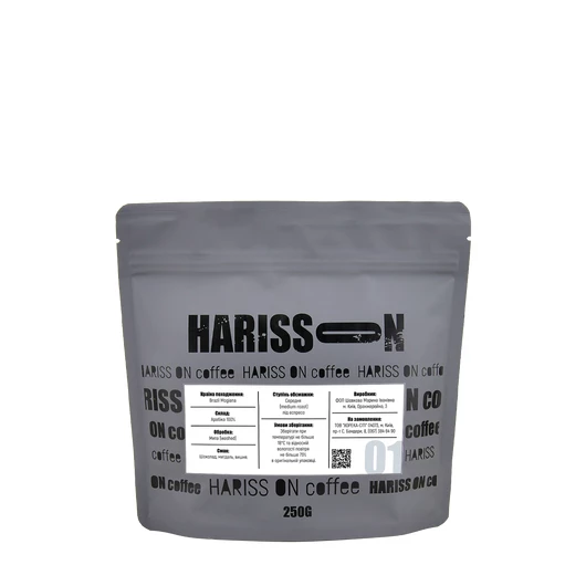 Кофе в зернах HARISS ON №1 Бразилия 100% Арабика 250г