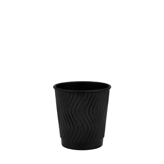 Стакан бумажный 110мл гофрированный Double Black 30шт