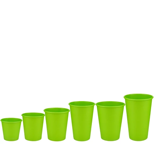 Стакан бумажный 340мл однослойный Grass Cup 50шт, Размер стакана: 340, Цвет стакана: Салатовый, Материал: Картон, изображение 3