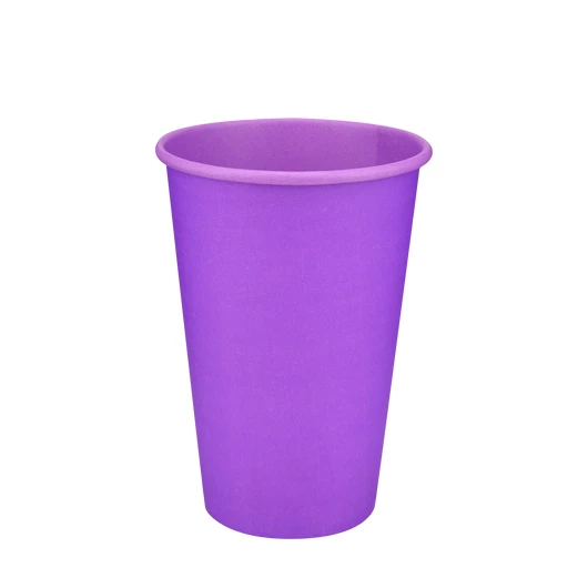 Стакан бумажный 340мл однослойный Lavanda Cup 50шт, Размер стакана: 340, Цвет стакана: Фиолетовый, Материал: Картон