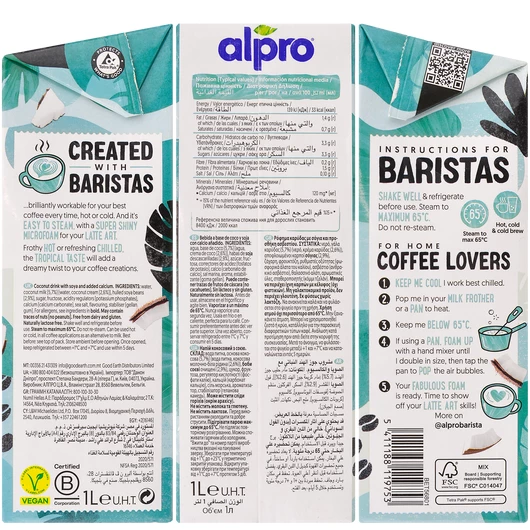 Alpro молоко растительное Кокосовое 1,4% 1л, Объем, мл: 1000, изображение 2