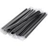 Трубочка для коктейлів в індивідуальній упаковці BUBBLE TEA Чорна 210х10мм 250шт