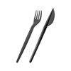 Одноразовый набор черный (вилка, нож, салфетка) 25шт, изображение 2