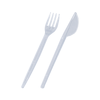 Одноразовий набір прозорий (виделка, ніж, серветка) 25шт, изображение 2