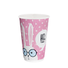 Стакан бумажный 340мл гофрированный Зайцы 20шт, Размер стакана: 340, Цвет стакана: С рисунком, Материал: Картон