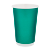 Стакан бумажный 500мл двухслойный Soft Touch бирюза 20шт, Размер стакана: 500, Цвет стакана: Бирюзовый
