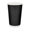 Стакан паперовий 500мл двошаровий Soft Touch чорний 20шт, Розмір стакана: 500, Колір стакана: Чорний