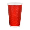 Стакан паперовий 500мл двошаровий DONUTS червоний 20шт