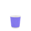 Стакан бумажный 110мл гофрированный светло-фиолетовый 30шт, Размер стакана: 110, Цвет стакана: Фиолетовый, Материал: Картон