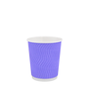 Стакан бумажный 180мл гофрированный светло-фиолетовый 30шт, Размер стакана: 180, Цвет стакана: Фиолетовый, Материал: Картон