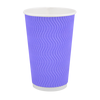 Стакан паперовий 500мл гофрований світло-фіолетовий 20шт, Розмір стакана: 500, Колір стакана: Фіолетовий, Матеріал: Картон