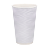 Стакан бумажный 500мл гофрированный белый 20шт, Размер стакана: 500, Цвет стакана: Белый, Материал: Картон