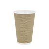 Стакан бумажный 340мл гофрированный бурый 20шт