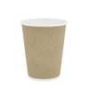 Стакан бумажный 400мл гофрированный бурый 15шт
