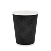 Стакан бумажный 400мл гофрированный черный 25шт