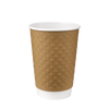 Стакан паперовий 340мл двошаровий крафт Зерно 25шт, Розмір стакана: 340, Колір стакана: Крафт