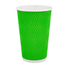 Стакан паперовий 500мл гофрований салатовий 15шт, Розмір стакана: 500, Колір стакана: Салатовий, Матеріал: Картон