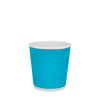 Стакан бумажный 180мл гофрированный бирюзовый 30шт, Размер стакана: 180, Цвет стакана: Бирюзовый, Материал: Картон