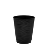 Стакан паперовий 250мл євро гофрований Double Black 25шт, Розмір стакана: 250 Євро, Колір стакана: Чорний, Матеріал: Картон