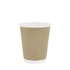 Стакан паперовий 250мл євро гофрований бурий 25шт