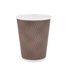 Стакан бумажный 400мл гофрированный коричневый 30шт, Размер стакана: 400, Цвет стакана: Коричневый, Материал: Картон