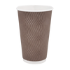 Стакан бумажный 500мл гофрированный коричневый 20шт, Размер стакана: 500, Цвет стакана: Коричневый, Материал: Картон