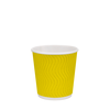 Стакан бумажный 180мл гофрированный желтый 30шт, Размер стакана: 180, Цвет стакана: Желтый, Материал: Картон