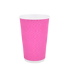 Стакан паперовий 340мл гофрований рожевий BUBBLEGUM 20шт, Розмір стакана: 340, Колір стакана: Рожевий, Матеріал: Картон