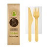 Одноразовий набір дерев'яний (виделка, ніж, серветка) 25шт