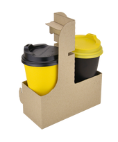 Кейс-холдер для стаканів на 2 секції крафт 10шт