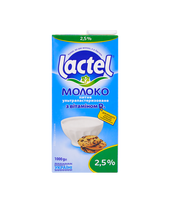 Молоко Lactel 2,5% з кришкою 1000г