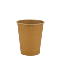Стакан паперовий 250мл євро одношаровий крафт Ю 50шт, Розмір стакана: 250 Євро, Колір стакана: Крафт, Матеріал: Картон