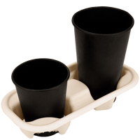 Подставка для стакана на 2 секции из сахарного тростника Бежевая