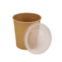 Крышка для супника крафт/белый D-90мм 350мл 50шт