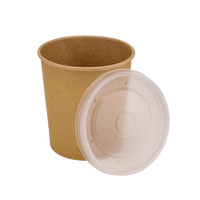 Крышка для супника крафт/белый D-97мм 450мл 50шт