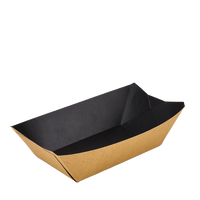 Тарілка-човник крафт-чорна 110х65х30мм 300мл 100шт