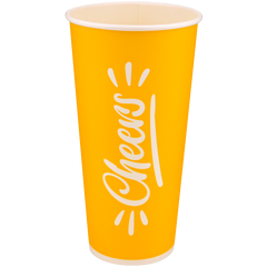 Стакан бумажный 600мл для холодных напитков Cheers 50шт, Размер стакана: 600, Цвет стакана: С рисунком, Материал: Картон