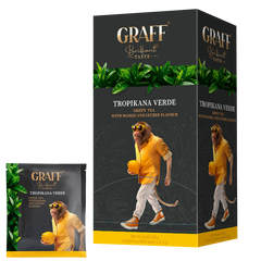 Чай зеленый байховый Tropicana verde с ароматом  манго и личи Graff 20шт х 1.5г