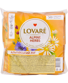 LOVARE Alpine Herbs - Альпийский луг - Купаж травяного, цветочного, ягодного и зеленого чая 50х1,5г