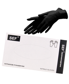Перчатки нитриловые текстурированные SFM черные L