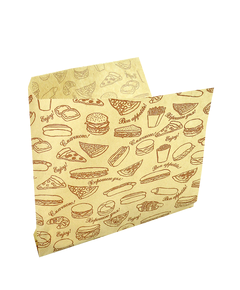 Бумажный пакет уголок Fast food крафт 140х140 мм (45)