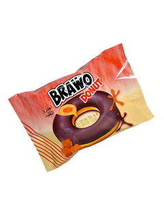 Кекс Brawo Donut з карамельною начинкою в какао-молочній глазурі 50г (уп/24шт)